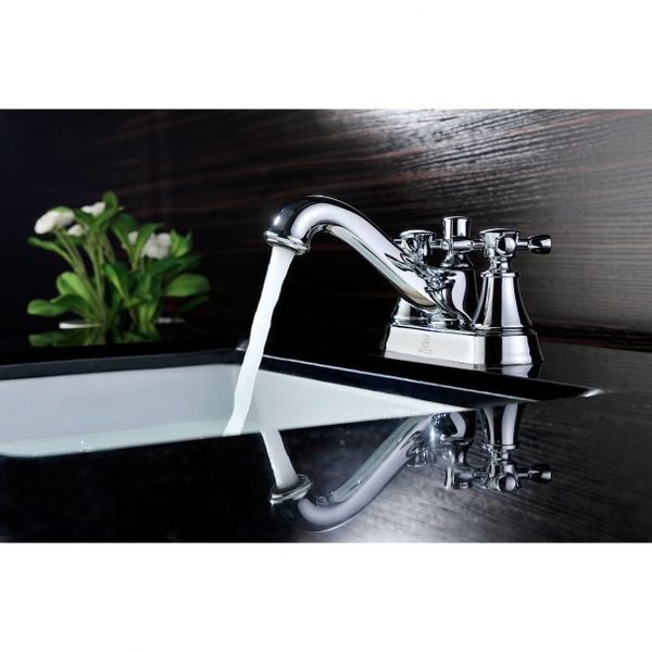 Anzzi Major 4" Centerset 2-Handle Mid-Arc Bathroom Faucet in Polished Chrome L-AZ006